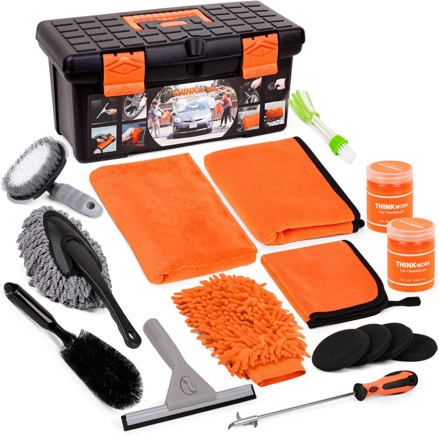 THINKWORK Car Wash Kit, Car Cleaning Kit Interior Detailing kit with Sturdy  Toolbox, Suitable for Small and Medium Vehicles Such As Cars, Trucks,  Suvs(17pcs) - Staging Magnificent